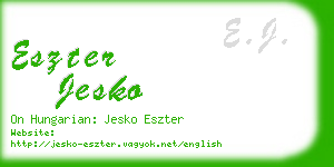 eszter jesko business card